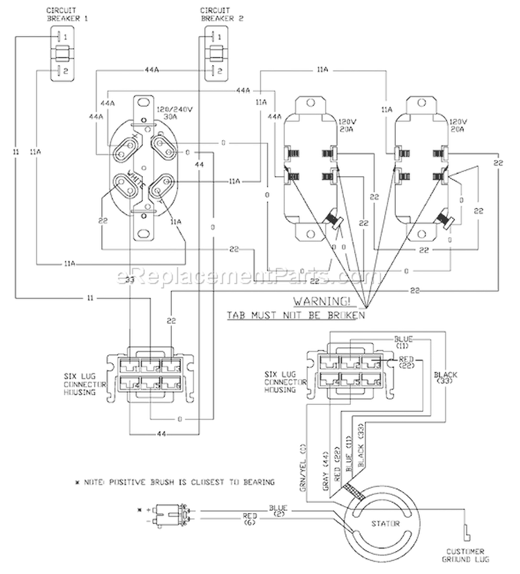 Page F Diagram and Parts List for 1654-1  Briggs and Stratton Generator